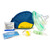 Pocket Mask w/ 02 Inlet Headstrap Medical Blue Soft Case Kit Replacement