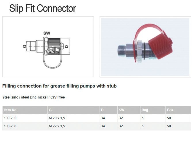 Slip Fit Filling Connector M20 x 1.5