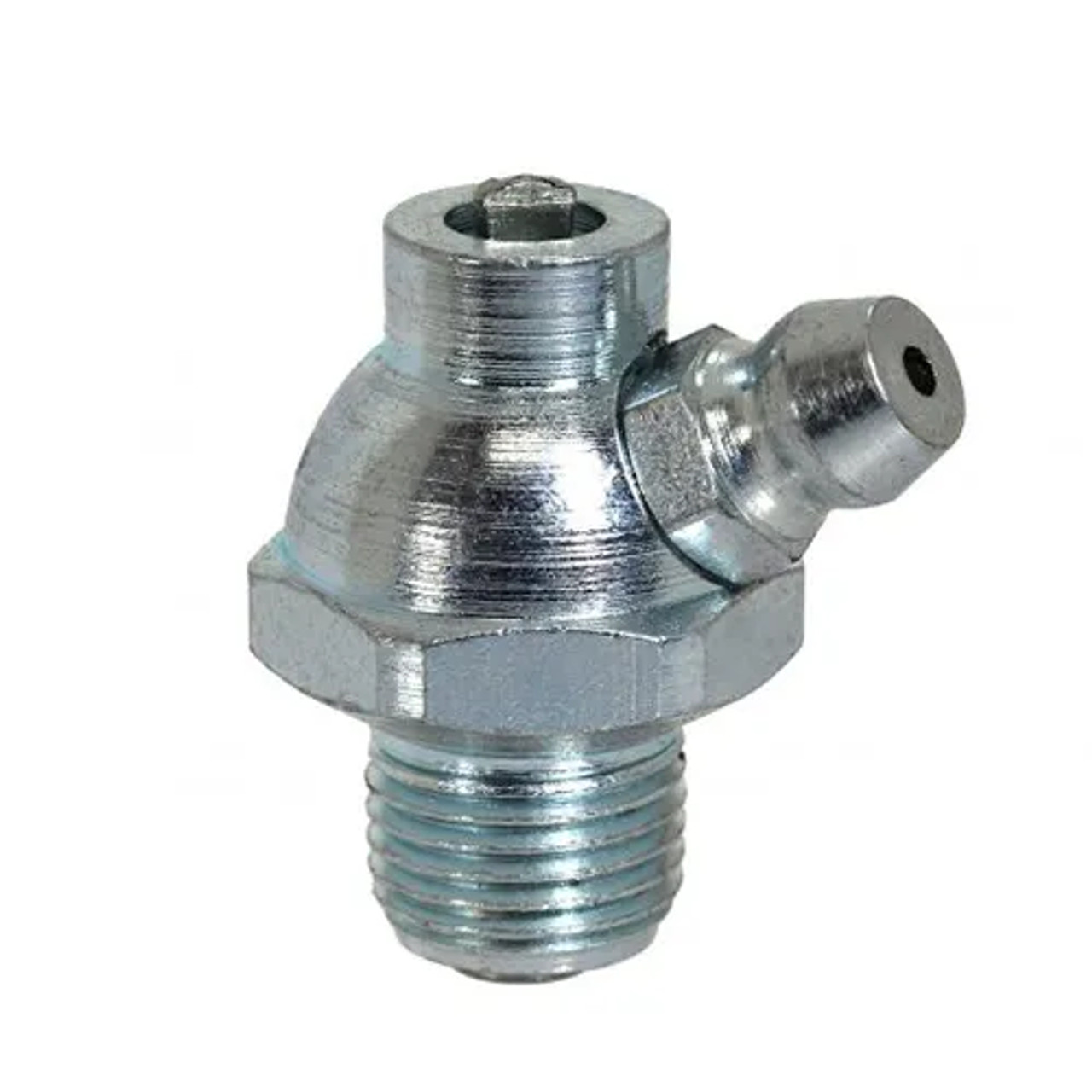 OnOFF  Flow Stop Zerk Fitting – 1/8-27 PTF, 60° Angle, Steel, 60