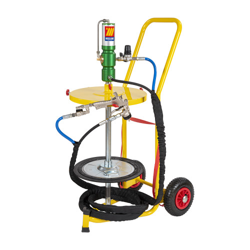 Meclube Wheeled Air-Operated Grease Sprayer Kit for 120 lb. / 16 Gallon Drums – 60:1 Pump (013-2010-050)
