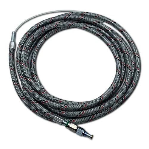 Metal-Braided Coaxial MQL Tubing with Base Inlet Fitting for ILC LubeTool® Minimum Quantity Lubrication Systems