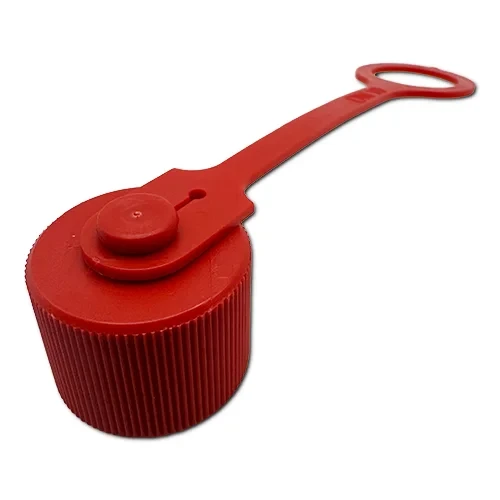 Red Tethered Protective Cap for Slip-Fit Grease Filling Connectors