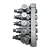 Assembled CM-33 grease metering valve manifold shown for illustration purposes. Kits include the required components to assemble the manifold during installation and are not supplied preassembled.