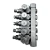 Assembled CM-42 oil metering valve manifold shown for illustration purposes. Kits include the required components to assemble the manifold during installation and are not supplied preassembled.