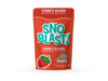A pouch of Bahama Buck's tiger's blood Snoblast shaved ice mix, featuring a teal and red design.