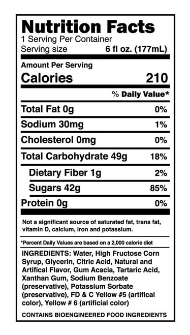 Mango SnoBlast Nutrition Information Mango SnoBlast Nutrition Information