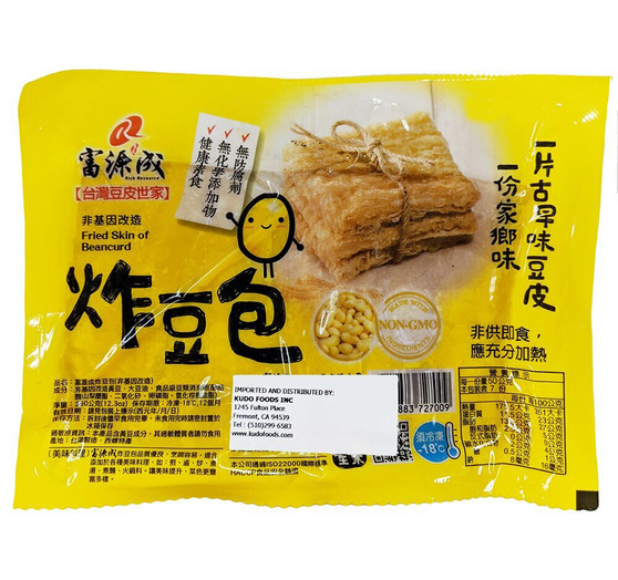Fried Tofu Skin 富源成非基改炸大豆包