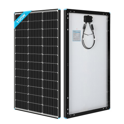 100 Watt 12 Volt Monocrystalline Solar Panel (Black Frame)