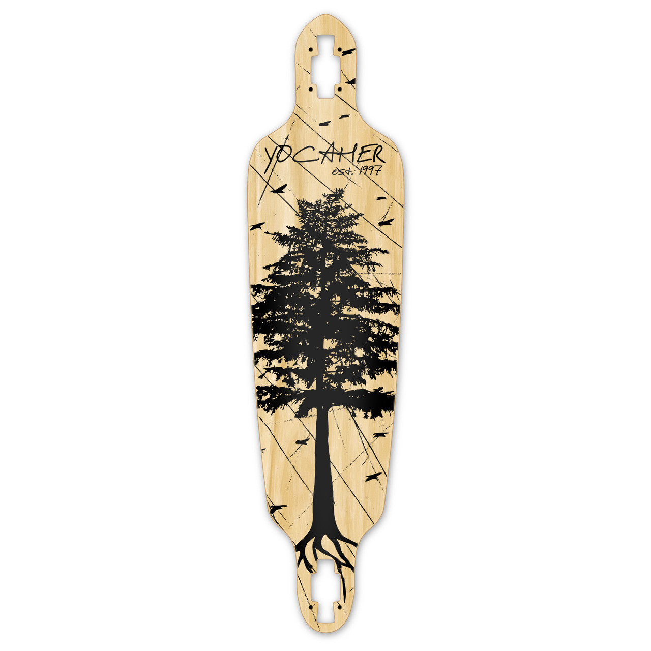 Drop Through Longboard Deck - In the Pines : Natural