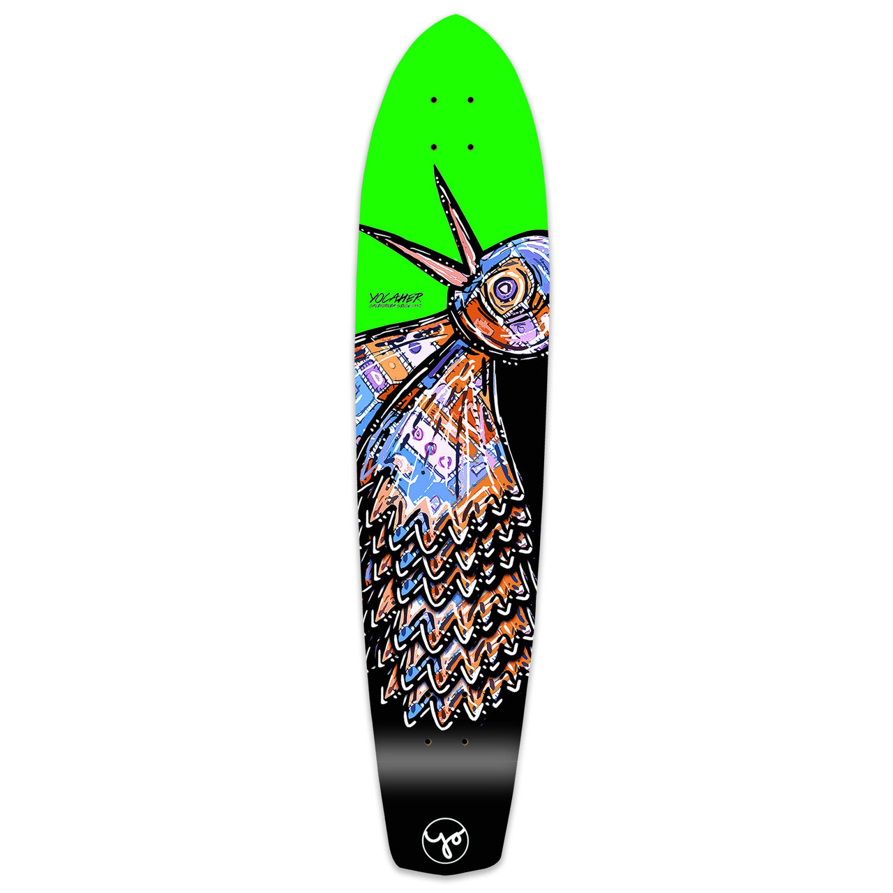 Longboard Complet Yocaher Micro Cruiser - The Bird Green - Deck 25" - Neuf