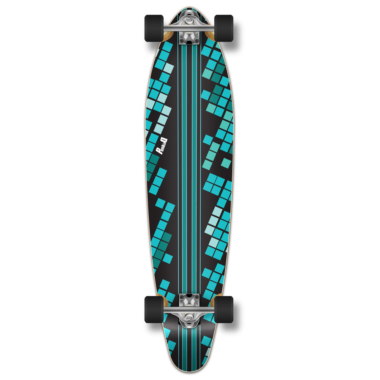 Kicktail Black Digital Wave Longboard Complete