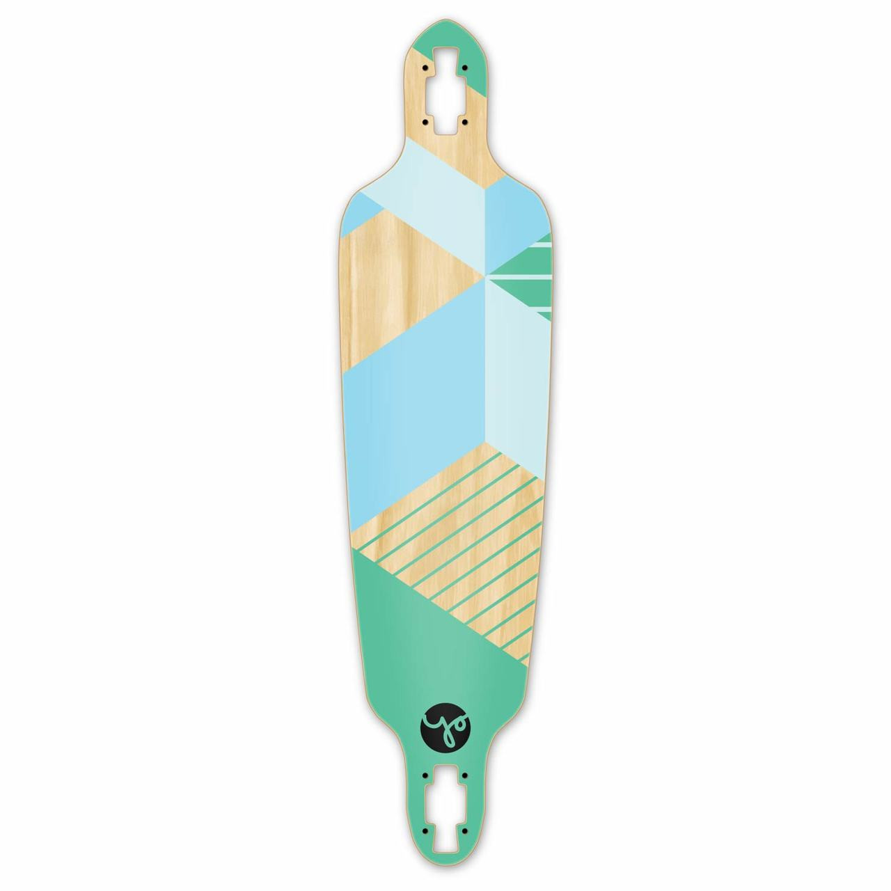 Drop Through Longboard Deck - Geometric Series - Green