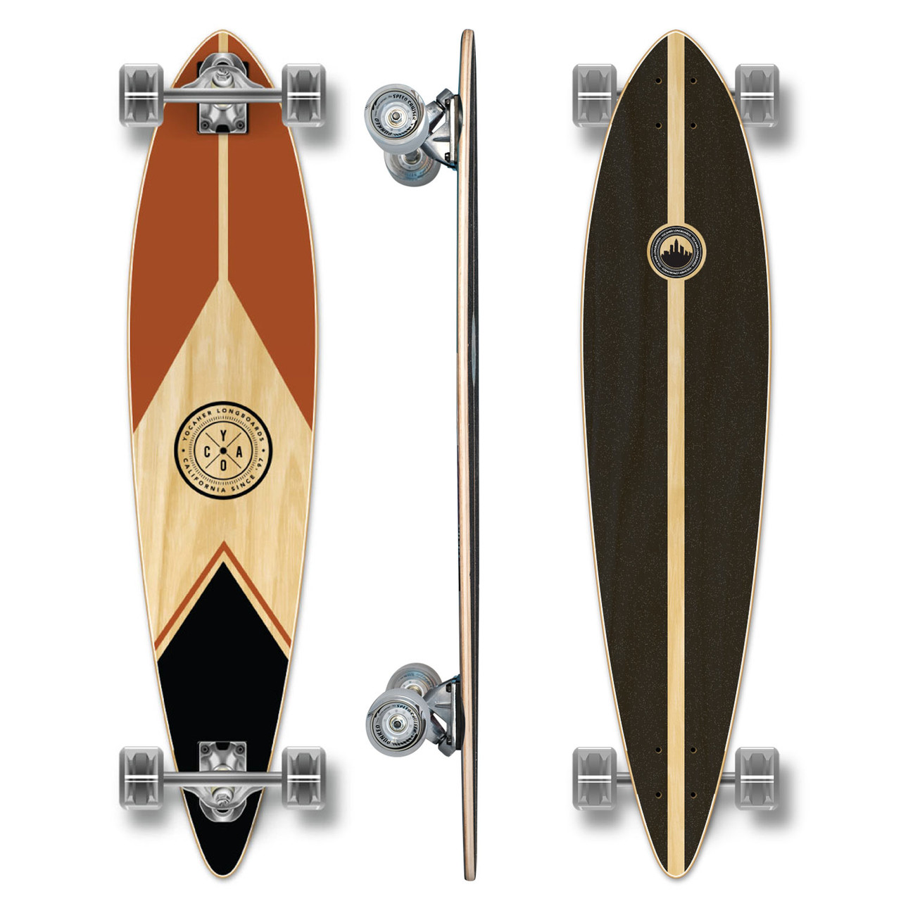 YOCAHER Pintail Longboard Complete - Earth Series - Mountain