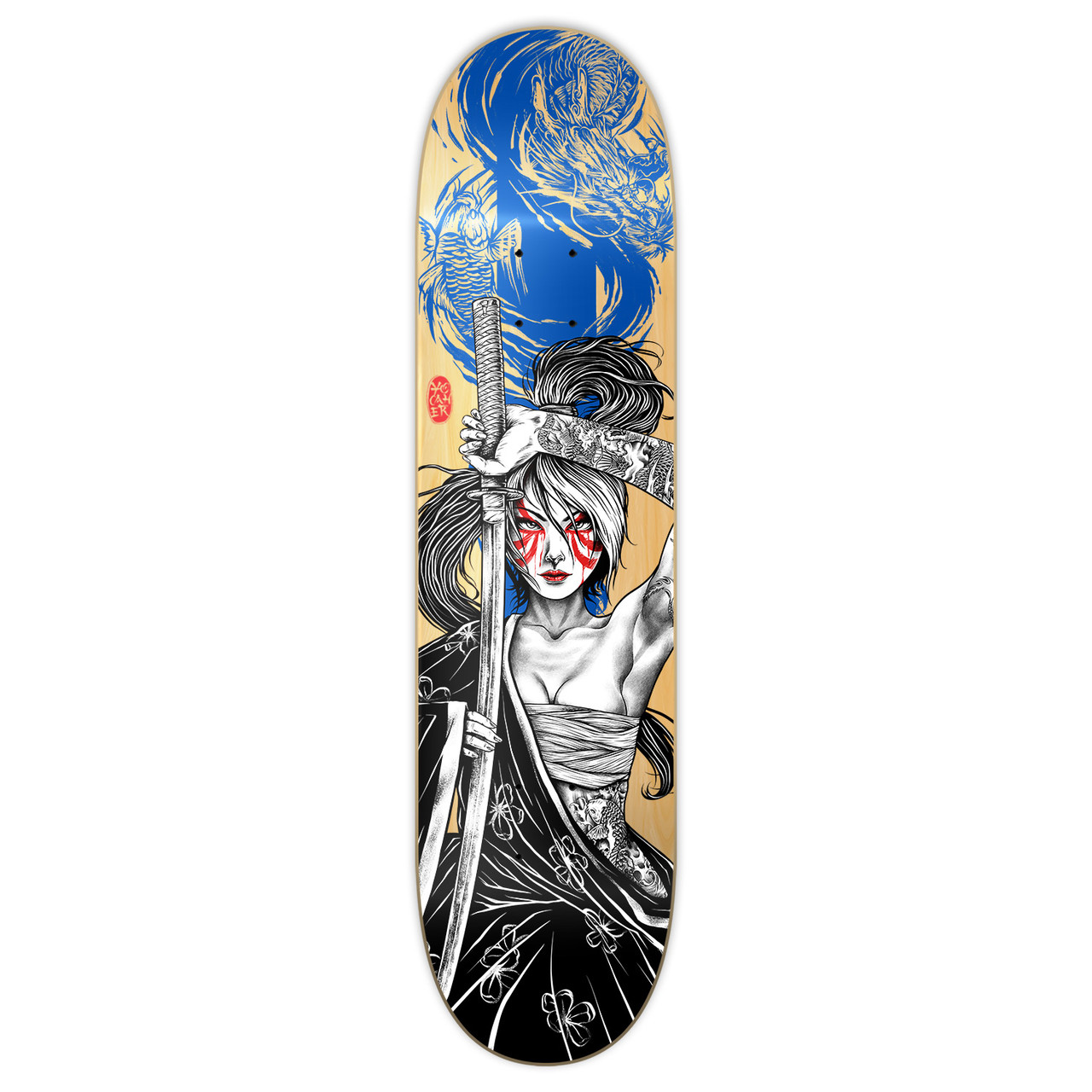 Yocaher Graphic Skateboard Deck - Samurai Series - Girl Samurai