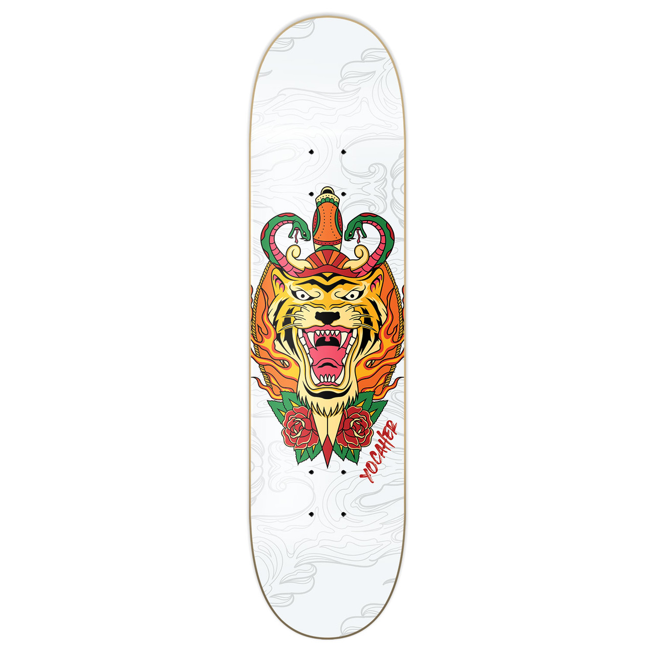 Yocaher Graphic Skateboard Deck - Flaming Tiger