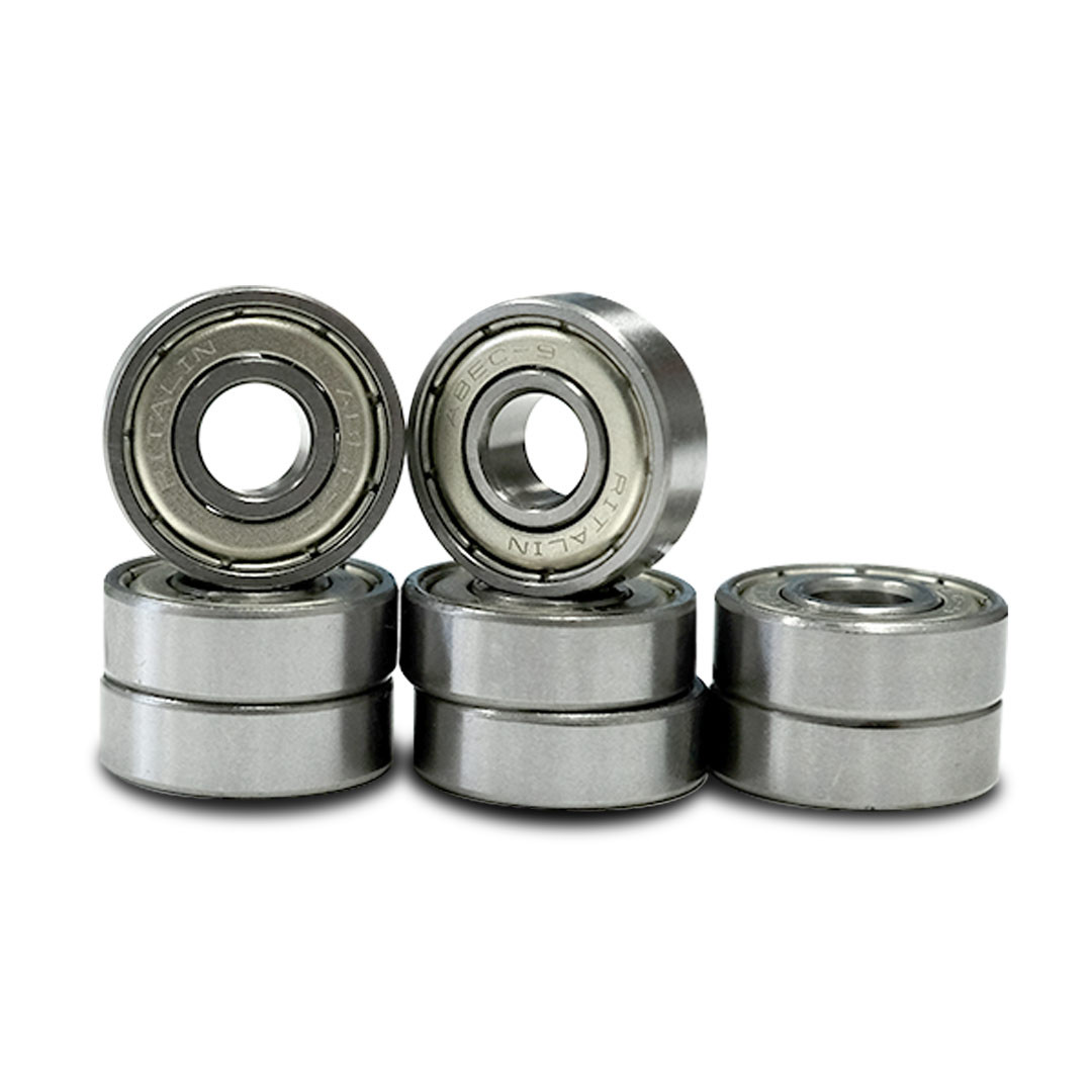 Ritalin ABEC 9 Silver Chrome Skateboard Bearings