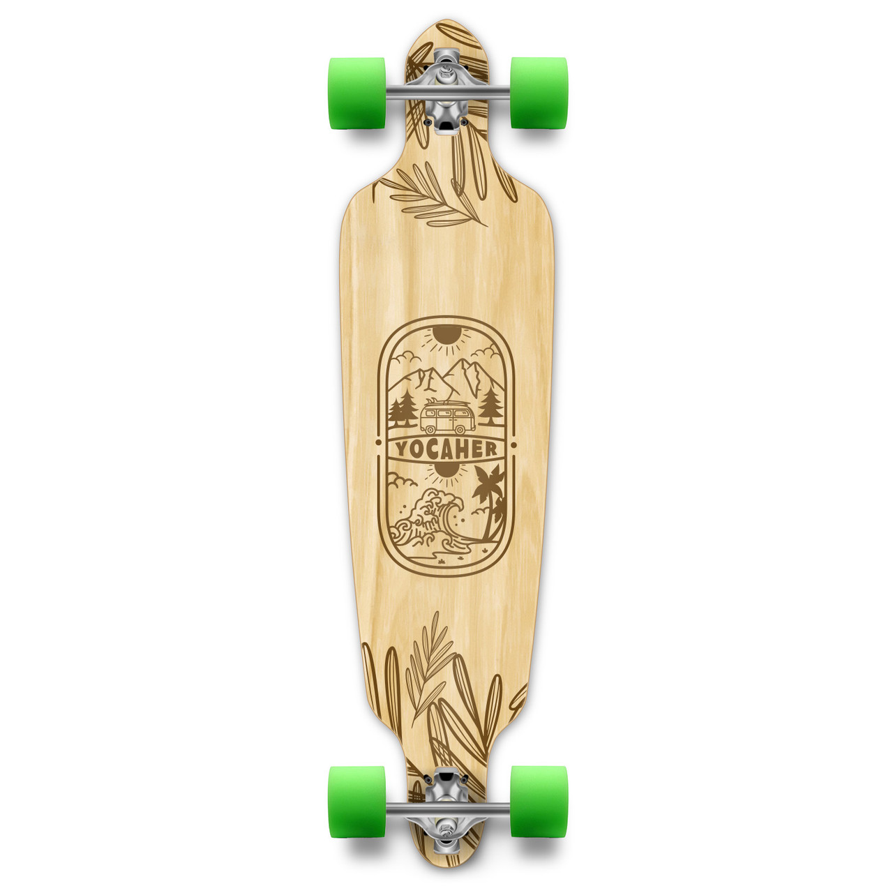 YOCAHER Drop Through Longboard Complete - Adventure Natural