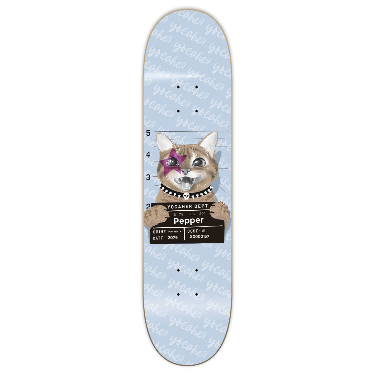 Yocaher Graphic Skateboard Deck - Rockstar Kitty Cat - Purple Pepper