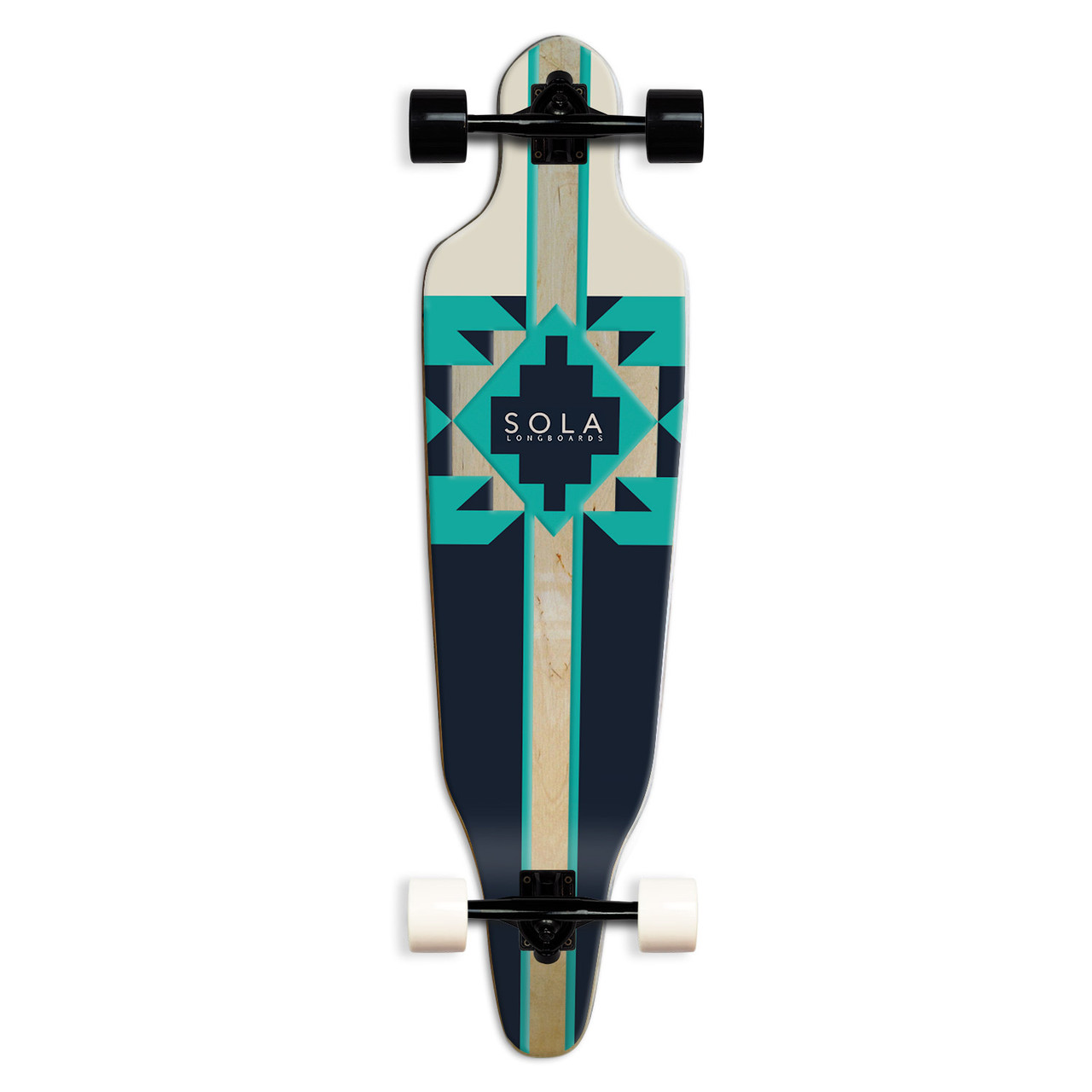 SOLA Bamboo Longboard Skateboard Complete – 38.75 Inch, 7-Ply Bamboo/Maple Deck, 70mm Wheels