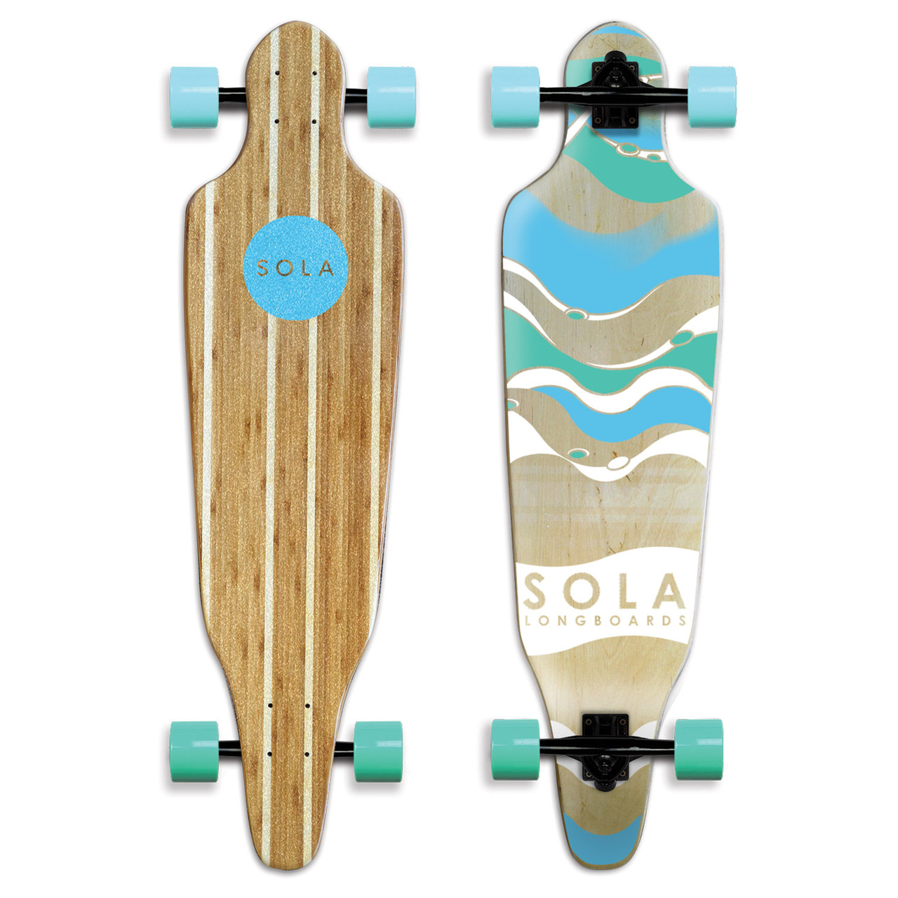 SOLA Bamboo Longboard 36.25" x 9.5" Complete - Wave (GCSL101)