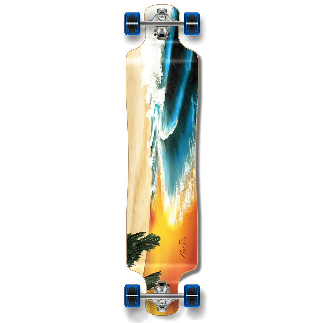 Yocaher Beach Series ロングスケートボード Punked Beach Lowrider Longboard Complete