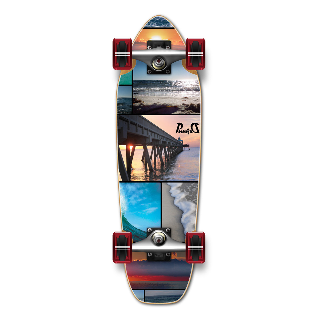 Punked Mini Cruiser Seaside Skateboard Complete