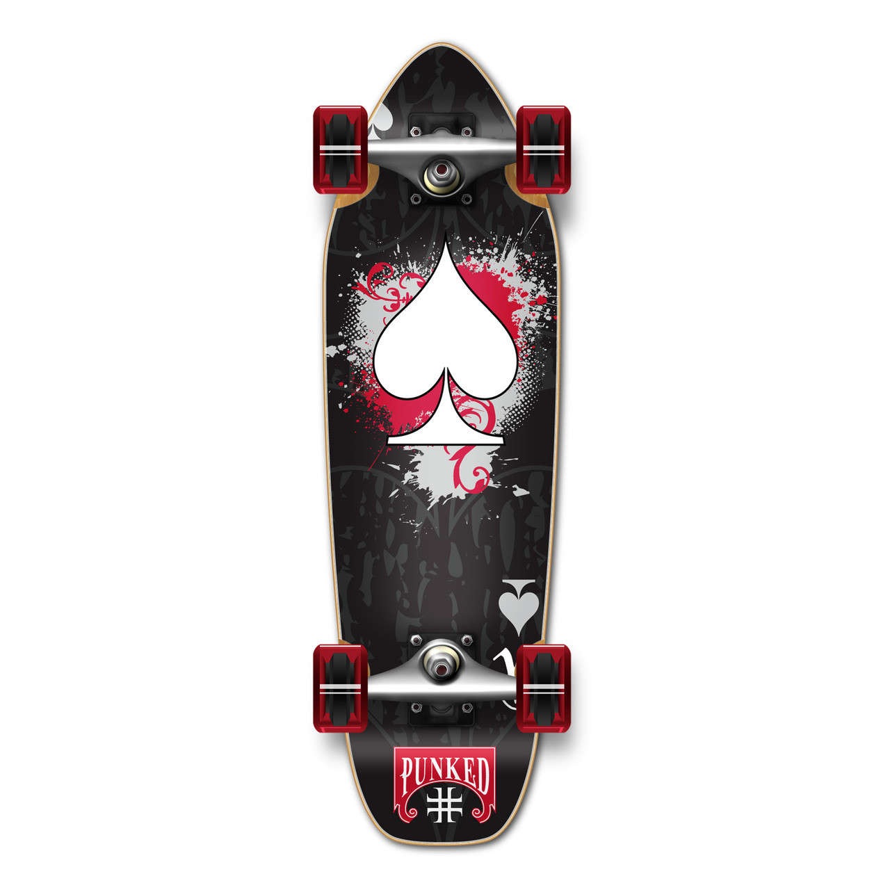 Punked Mini Cruiser Ace of Spades Complete Skateboard