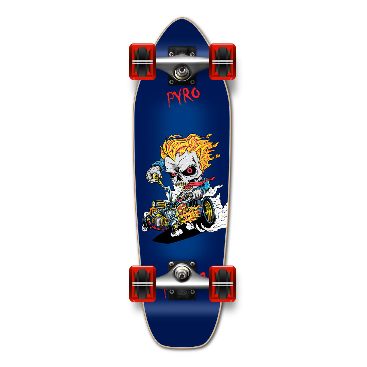 Punked Mini Cruiser Hot Rod Pyro Complete Skateboard