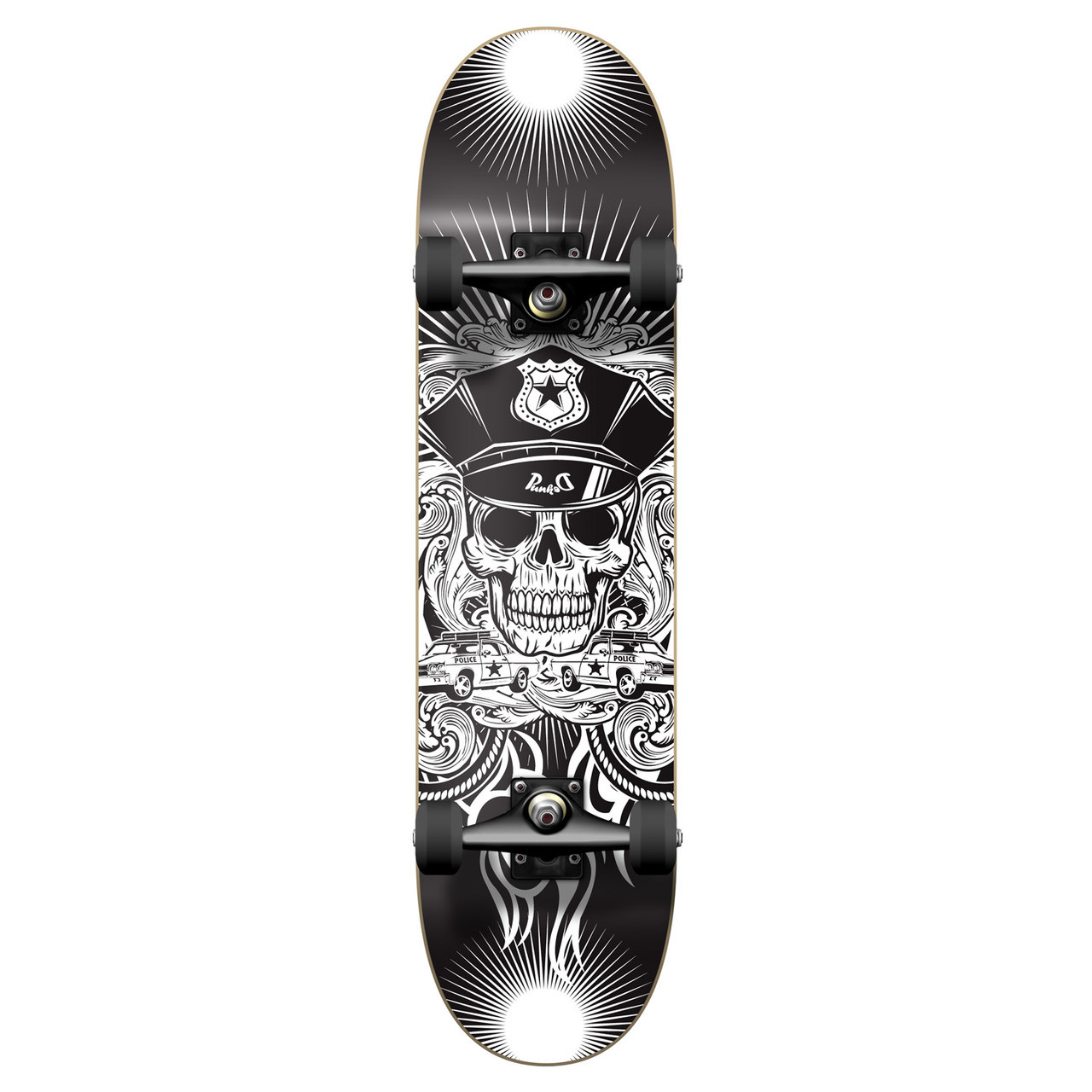 Grootte item Omgekeerde Graphic Skull Cop Complete Skateboard