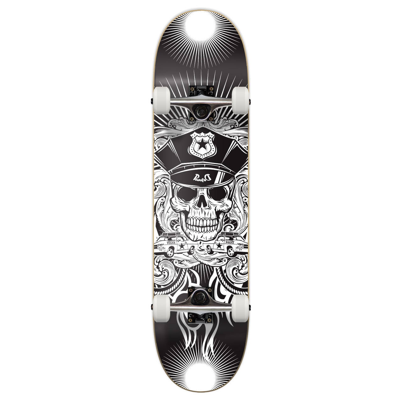 Graphic Skull Cop Complete Skateboard