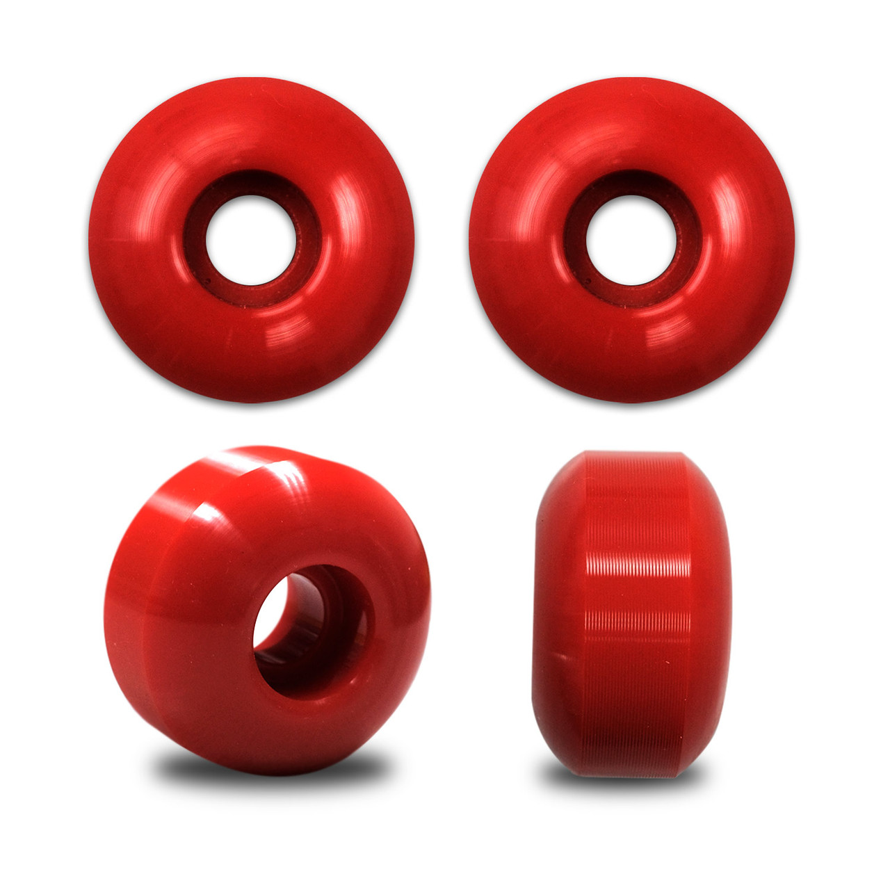 Red BLANK Skateboard WHEELS 54mm (Set of 4)