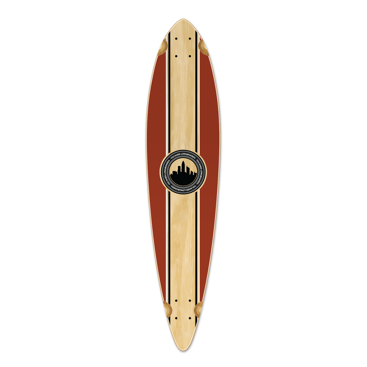 Pintail Longboard Deck Crest Burgundy