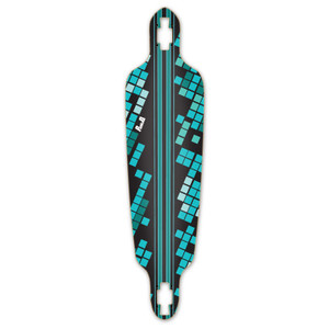Drop Through Black Digital Wave Longboard Deck Drop Through Black Digital Wave Longboard Deck