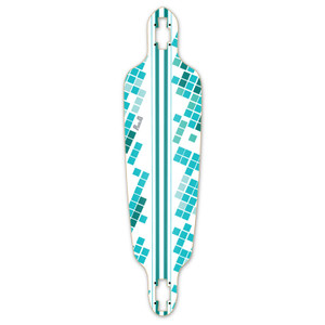 Drop Through White Digital Wave Longboard Deck Drop Through White Digital Wave Longboard Deck