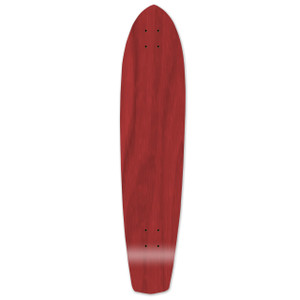 Slimkick Blank Longboard Deck - Stained Red Slimkick Blank Longboard Deck - Stained Red