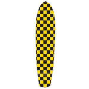 Slimkick Longboard Deck - Checker Yellow