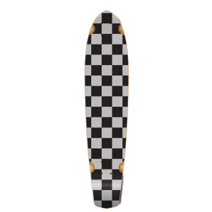 Slimkick Longboard Deck - Checker Silver