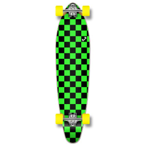 Yocaher Kicktail Longboard Complete - Checker Green Yocaher Kicktail Longboard Complete - Checker Green