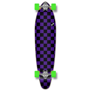 Yocaher Kicktail Longboard Complete - Checker Purple Yocaher Kicktail Longboard Complete - Checker Purple