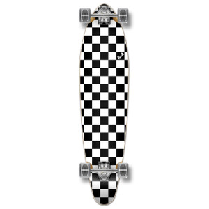 Yocaher Kicktail Longboard Complete - Checker White Yocaher Kicktail Longboard Complete - Checker White