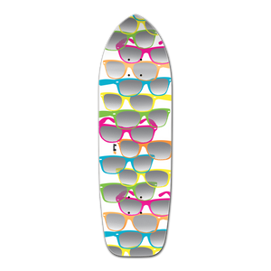 YOCAHER Old School Longboard Deck - Shades White YOCAHER Old School Longboard Deck - Shades White