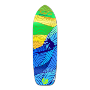 YOCAHER Old School Longboard Deck - Blue Surf's Up YOCAHER Old School Longboard Deck - Blue Surf's Up