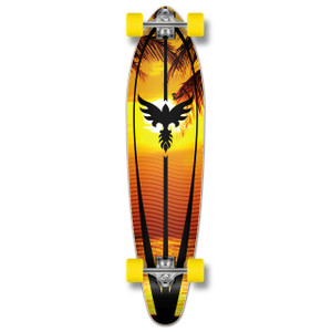 Yocaher Kicktail Longboard Complete - Sunset Yocaher Kicktail Longboard Complete - Sunset