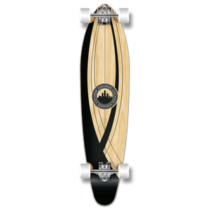 Yocaher Kicktail Longboard Complete - Crest Onyx Yocaher Kicktail Longboard Complete - Crest Onyx