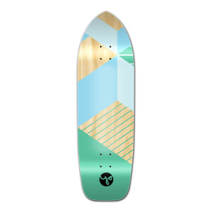 YOCAHER Old School Longboard Deck -Geometric Series - Green YOCAHER Old School Longboard Deck -Geometric Series - Green