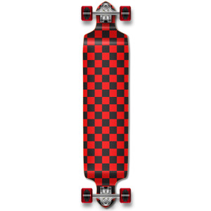 Yocaher Drop Down Longboard Complete - Checker Red Yocaher Drop Down Longboard Complete - Checker Red