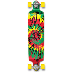 Yocaher Drop Down Longboard Complete - Tiedye Rasta Yocaher Drop Down Longboard Complete - Tiedye Rasta