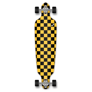 Yocaher Drop Through Longboard Complete - Checker Yellow Yocaher Drop Through Longboard Complete - Checker Yellow
