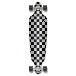 Yocaher Drop Through Longboard Complete - Checker Silver Yocaher Drop Through Longboard Complete - Checker Silver