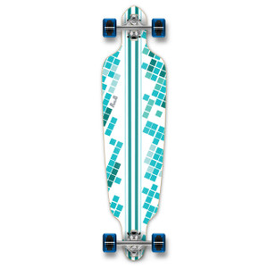 Punked Drop Through White Digital Wave Longboard Complete Punked Drop Through White Digital Wave Longboard Complete